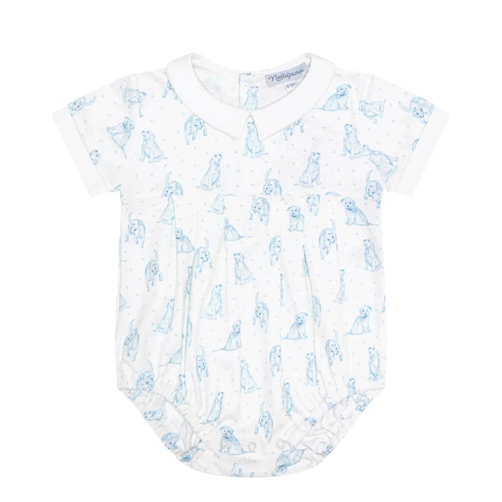 Blue Puppy Love Print Bubble Boy Bubble Nella Pima 