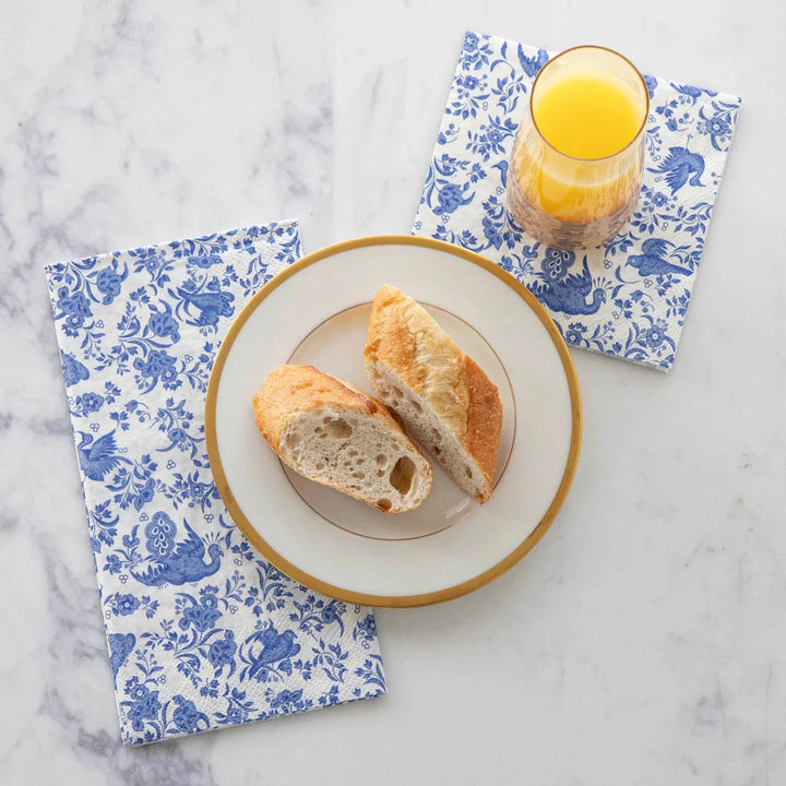 Blue Regal Peacock Cocktail Napkins Cocktail Napkins Hester and Cook 