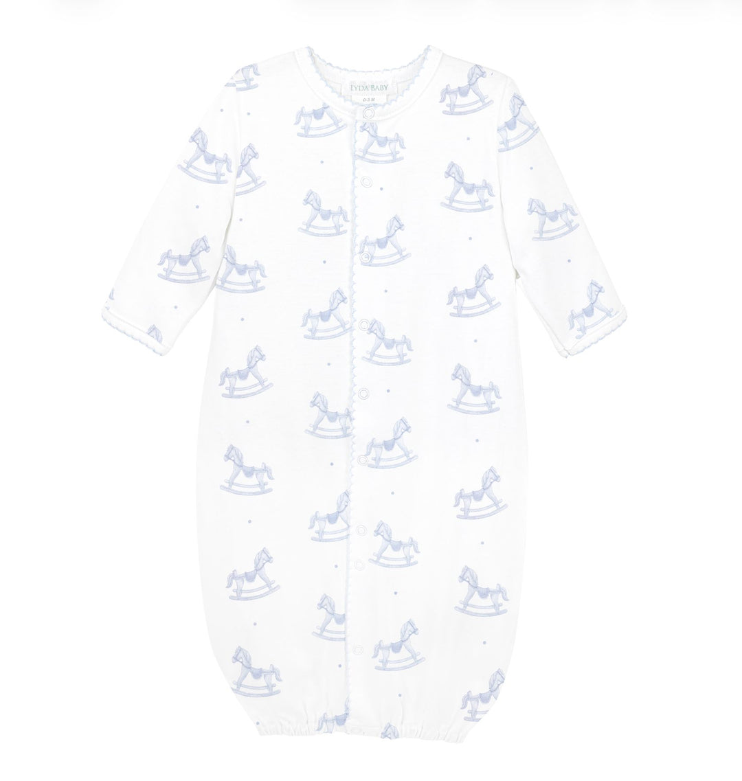Blue Rocking Horse Converter Gown Boy Converter Gown Lyda Baby 