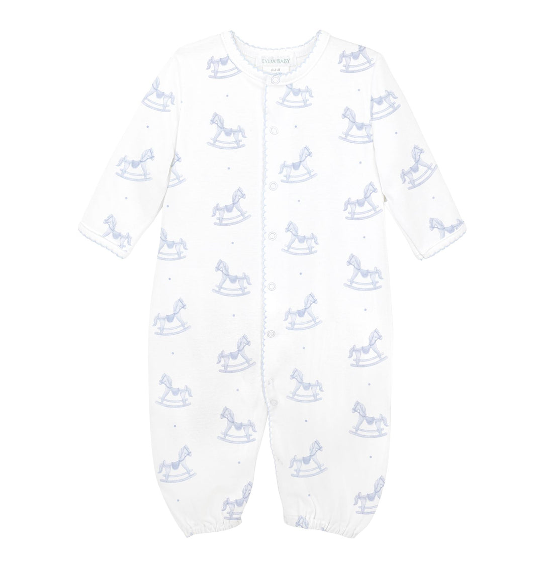Blue Rocking Horse Converter Gown Boy Converter Gown Lyda Baby 