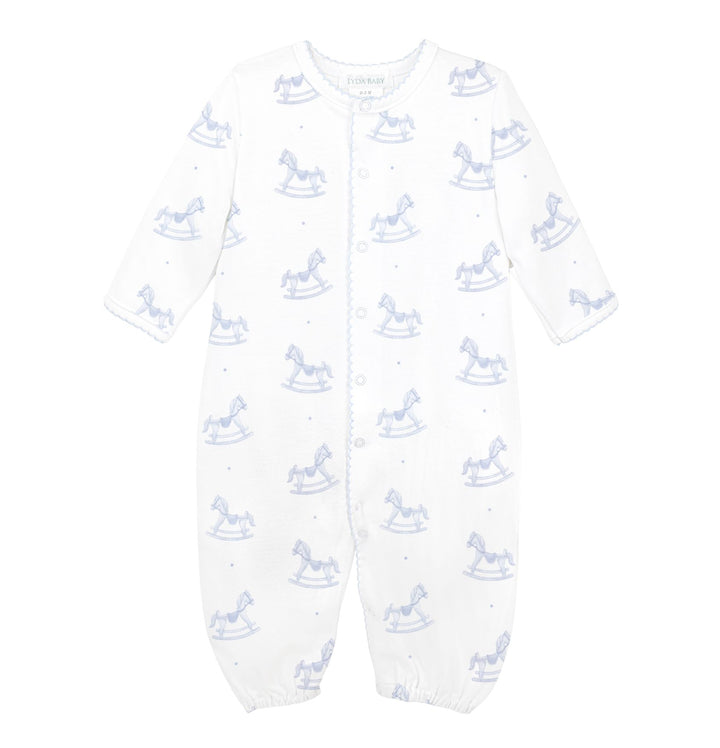 Blue Rocking Horse Converter Gown Boy Converter Gown Lyda Baby 