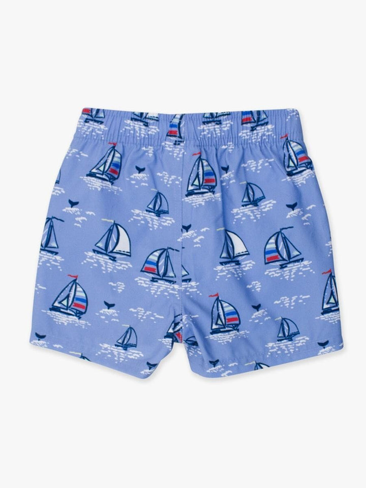 Blue Seas the Day Swim Trunks Boy Bathing Suit Rufflebutts 