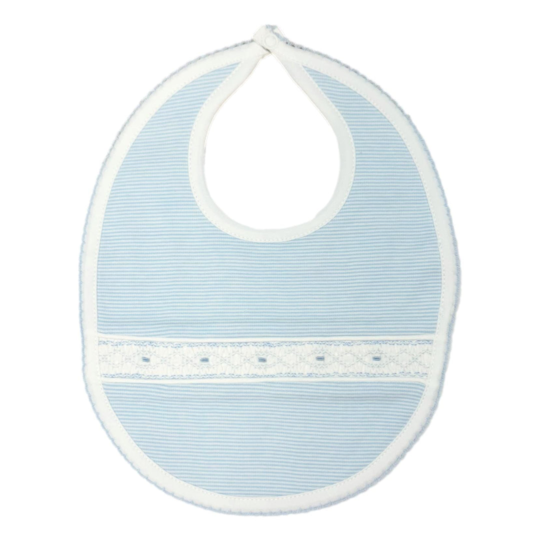 Blue Striped Hand Smocked Bib Bib Baby Loren 
