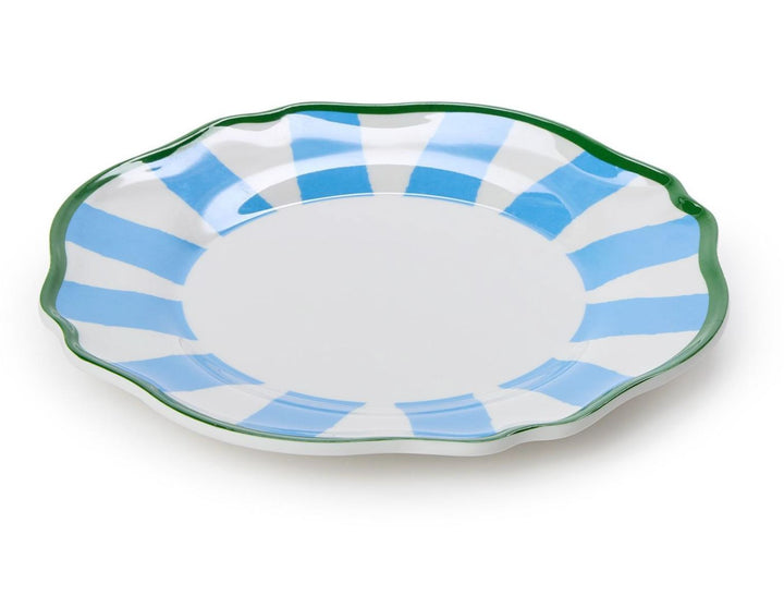 Blue Striped Salad/Dessert Plates - Set of 4 Dinner Plates Two's Company 