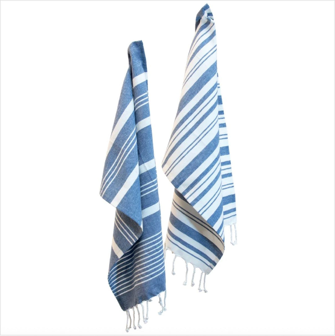 Blue Stripes Tea Towels - Set of 2 Tea Towels Boston International 