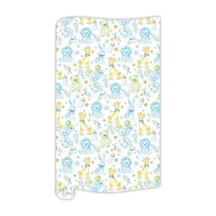 Blue Stuffies, Bottles and Pacies Wrapping Paper Wrapping Paper Rosanne Beck 