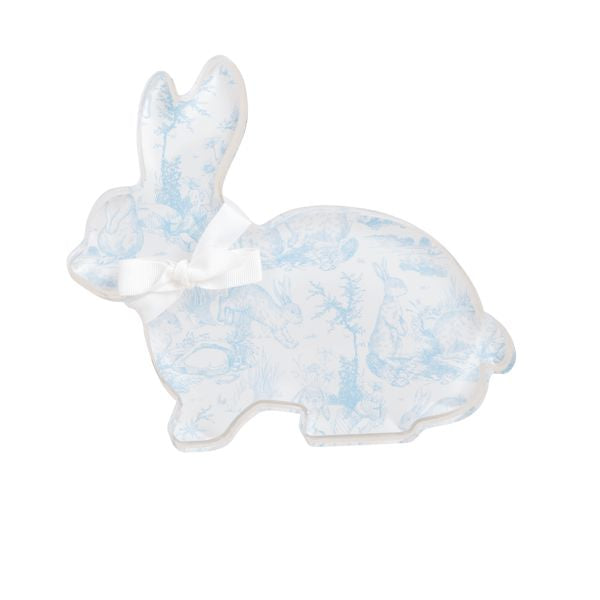 Blue Toile Acrylic Bunny Sitter Easter Decorations MudPie 