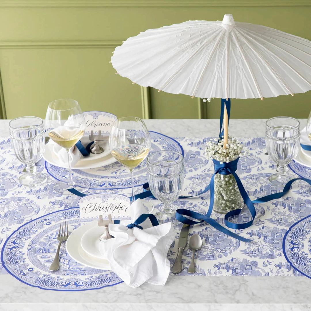Blue Willow Table Runner Table Runner Hester and Cook 