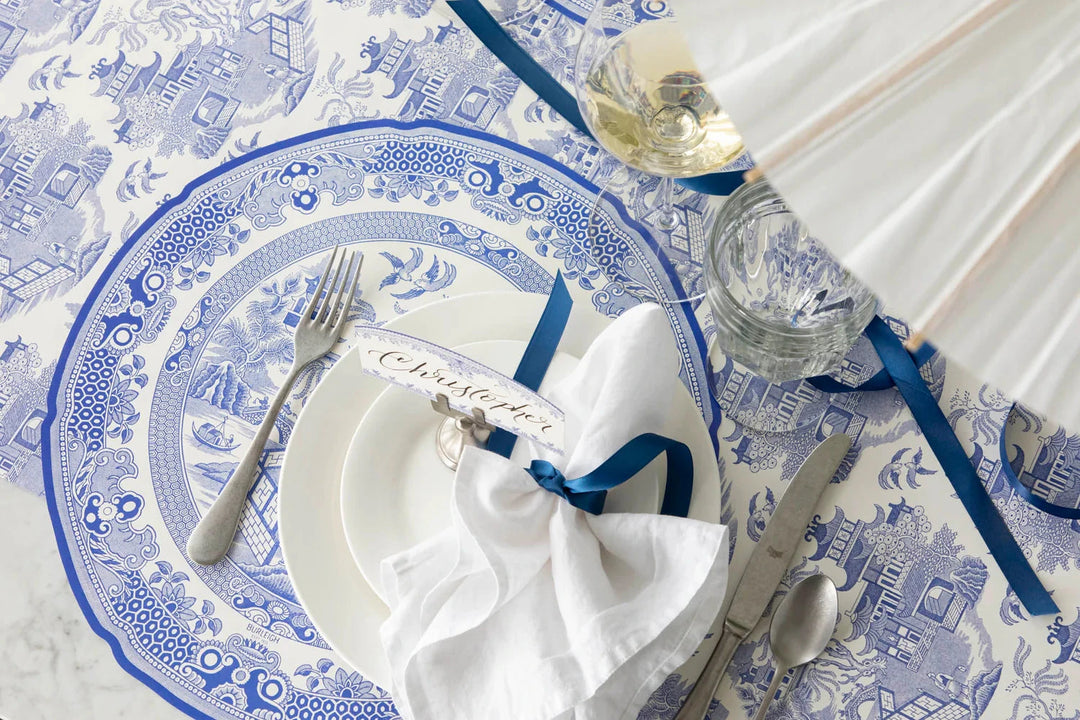 Blue Willow Table Runner Table Runner Hester and Cook 