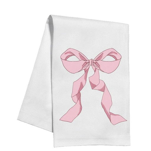 Blush Pink Bow Kitchen Towel Kitchen Towel Rosanne Beck 