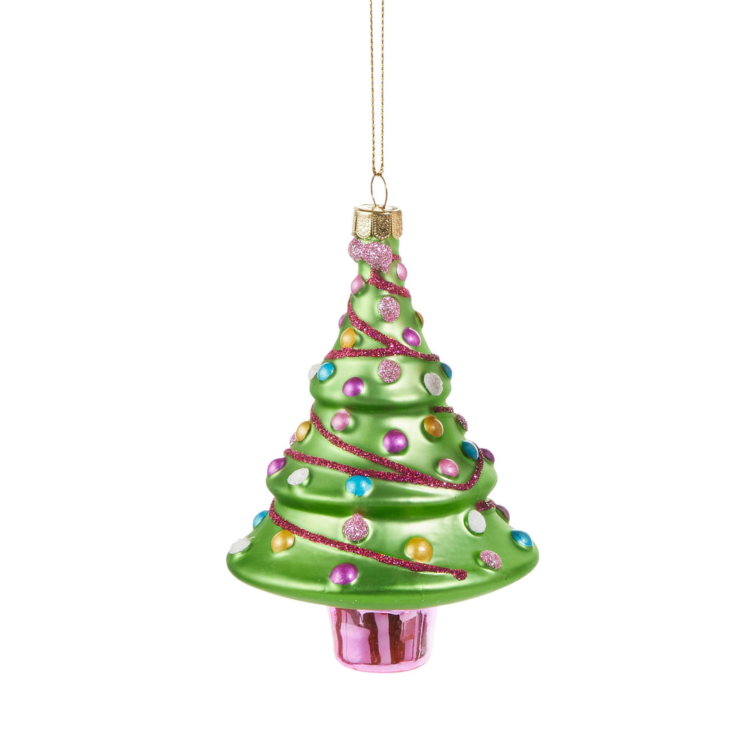 Blushing Tree Ornaments Christmas Ornament RAZ Green with Ornaments 