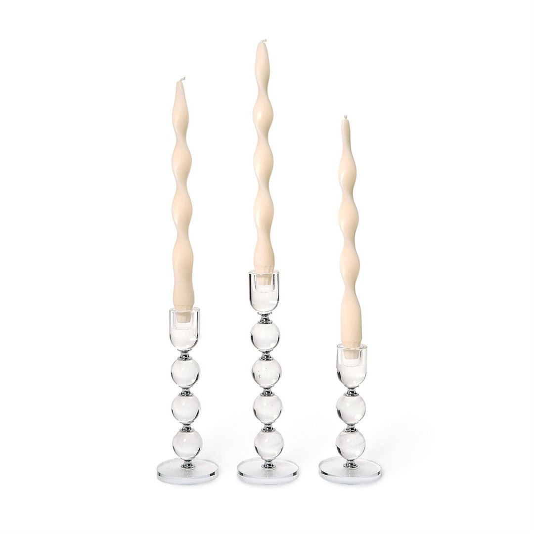 Bobbin Crystal Taper Candlestick Candleholders Candle Holders Two's Company 