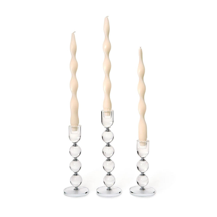 Bobbin Crystal Taper Candlestick Candleholders Candle Holders Two's Company 