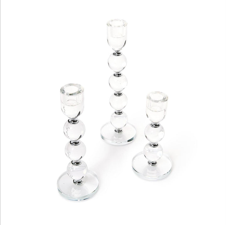 Bobbin Crystal Taper Candlestick Candleholders Candle Holders Two's Company 