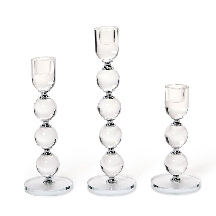 Bobbin Crystal Taper Candlestick Candleholders Candle Holders Two's Company 