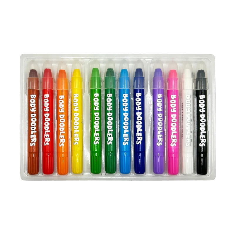 Body Doodlers - Face & Body Crayons - Set of 12 Coloring Supplies Ooly 