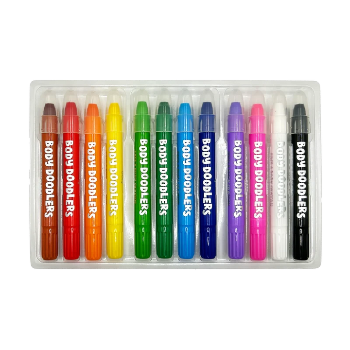 Body Doodlers - Face & Body Crayons - Set of 12 Coloring Supplies Ooly 