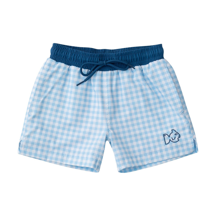 Boogie Board Swim Trunks - Clear Sky Gingham Boy Bathing Suit Prodoh 
