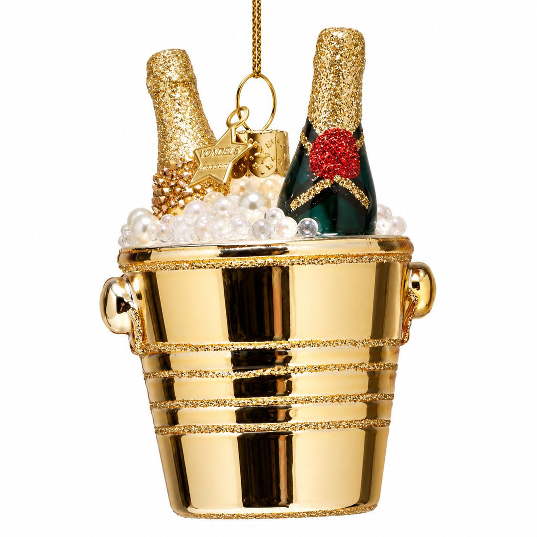 Bottles of Champagne Glass Ornament Christmas Ornament Vondels 