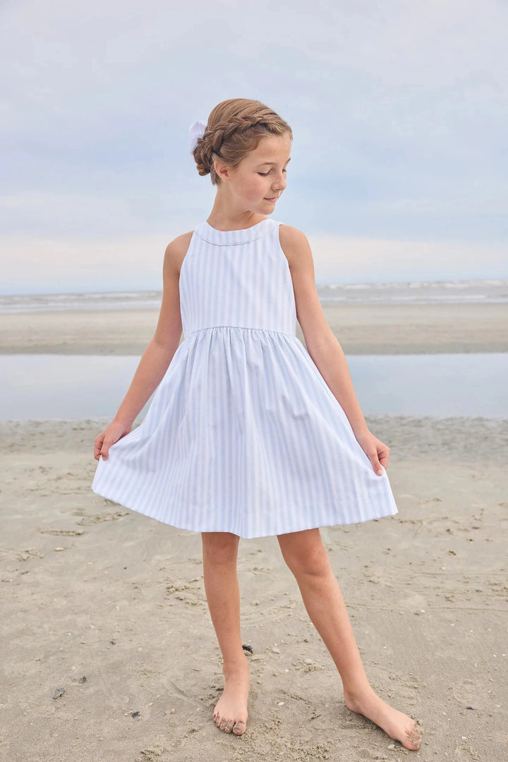 Bow Back Annie Dress - Savannah Stripe Girl Dress Little English 