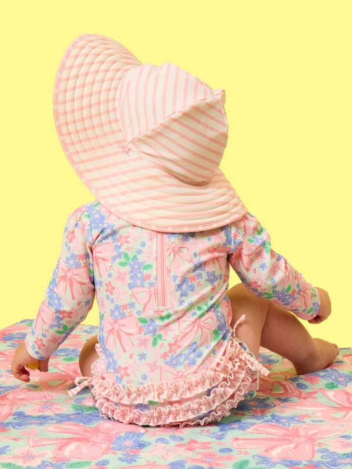Bow Blooms Long Sleeve Rash Guard Swimsuit Girl Bathing Suit Rufflebutts 