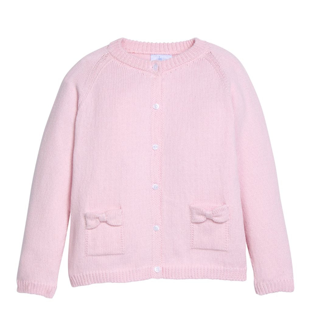 Bow Pocket Cardigan - Light Pink Girl Sweater Little English 
