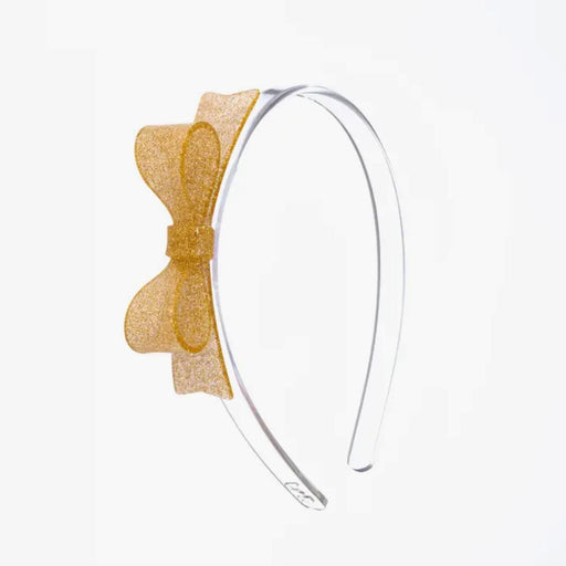 Bow Tie Glitter Gold Headband Headband Lillies and Roses 