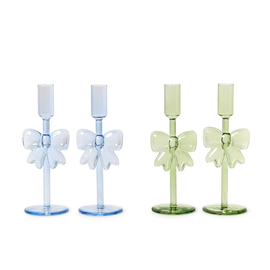 Bows Hand-Crafted Taper Candleholder Candle Holders Two's Company 