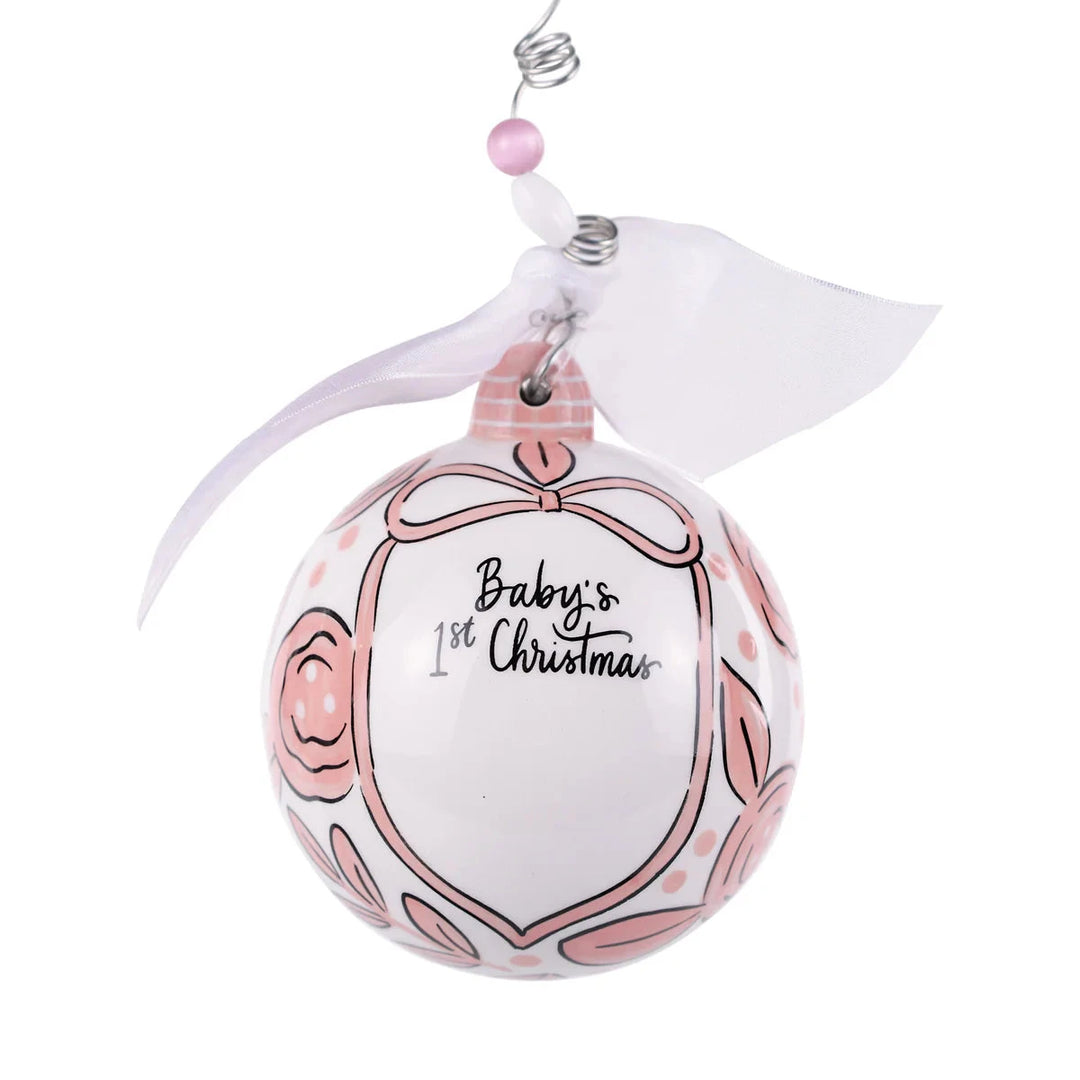 Bowtie 1st Christmas Ornament - Pink Ornament Glory Haus 