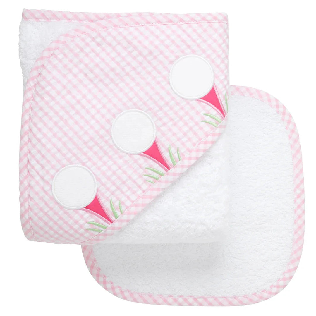 Boxed Applique Hooded Towel + Washcloth Set - Girl Hooded Bath Towels 3 Marthas Golf 