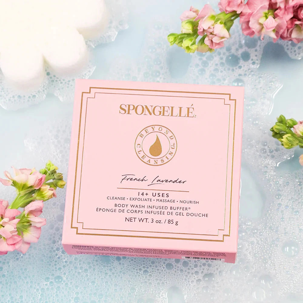 Boxed Flower Sponge - French Lavender Bath Soap Spongelle 