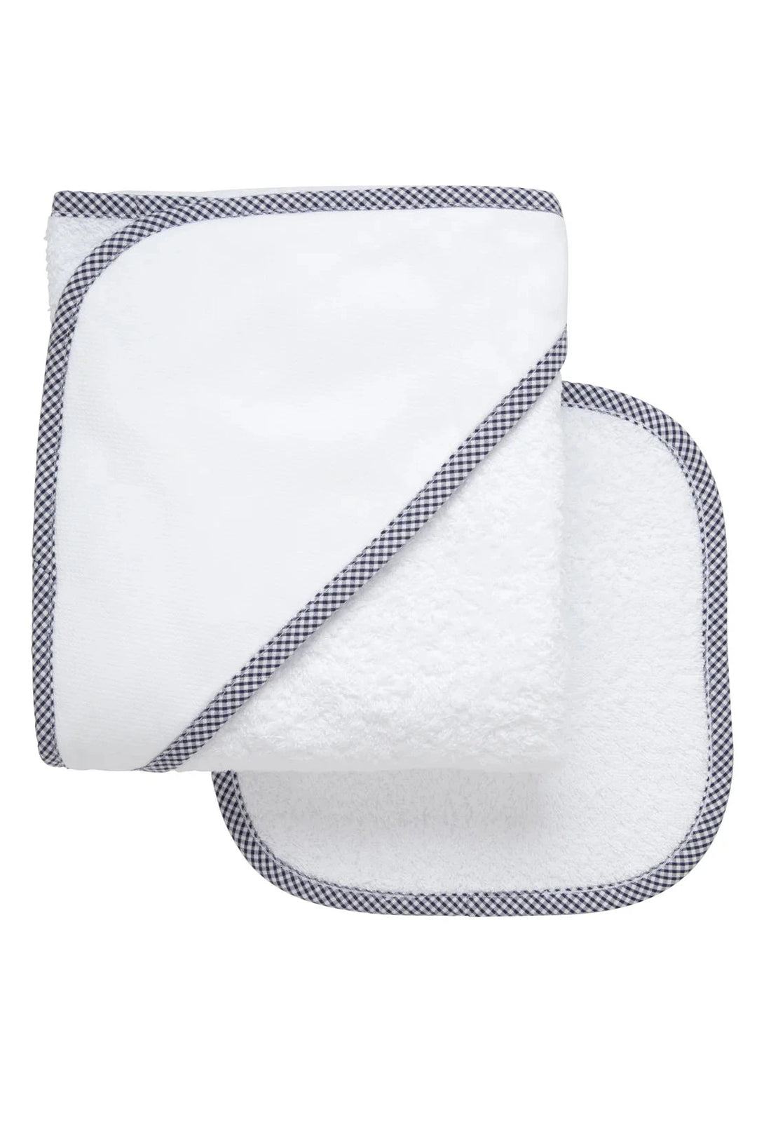Boxed Monogrammed Hooded Towel + Washcloth Set Hooded Bath Towels 3 Marthas Navy Check 