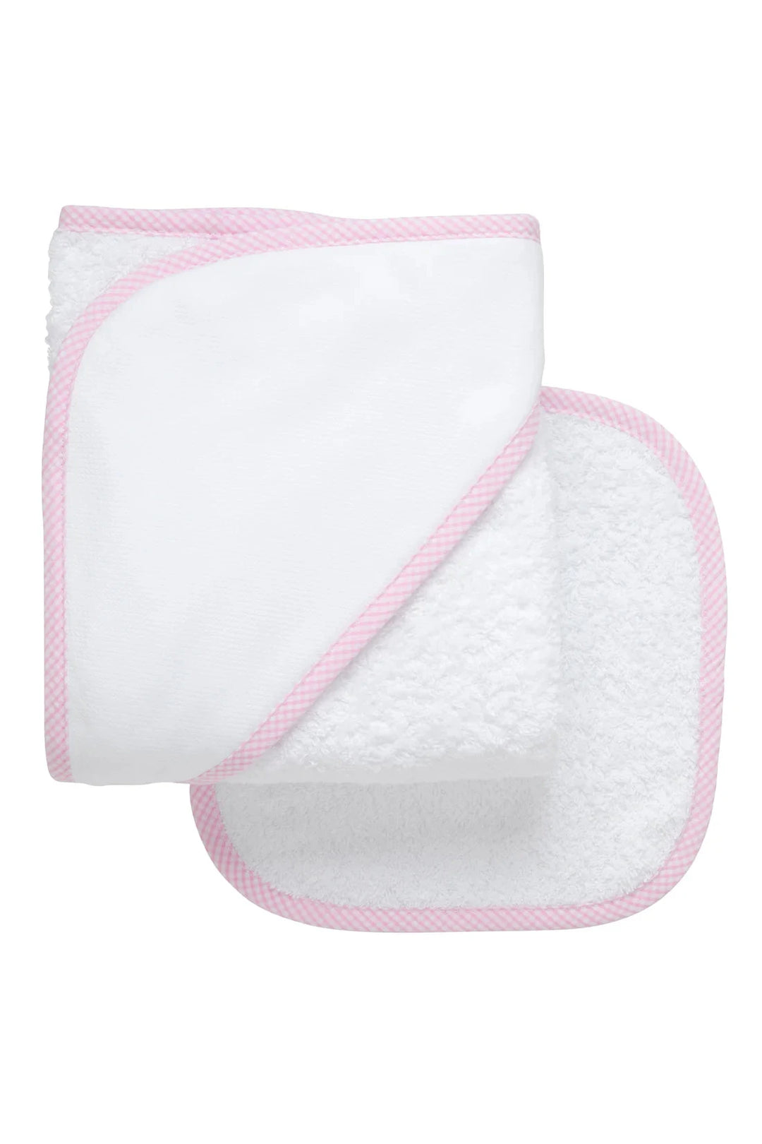 Boxed Monogrammed Hooded Towel + Washcloth Set Hooded Bath Towels 3 Marthas Pink Check 