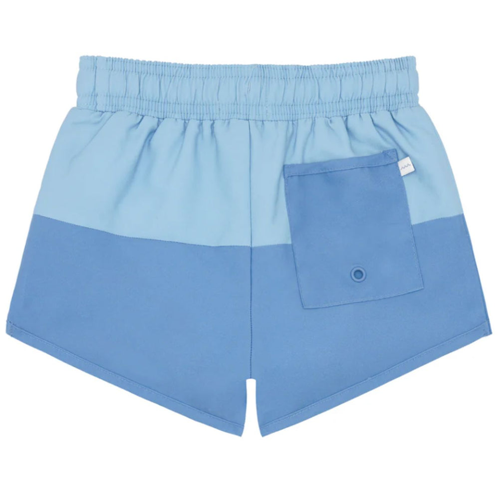 Boys Bermuda Blue Colorblock Boardie Boy Bathing Suit Minnow 