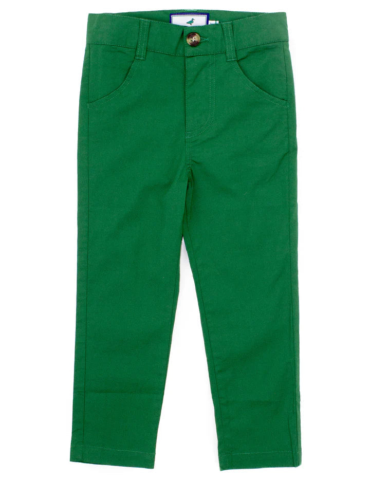 Boys Charleston Pant - Hunter Green Boy Pants Properly Tied 