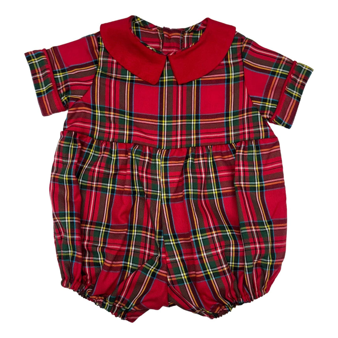Boys Collared Bubble - Christmas Plaid Boy Bubble Funtasia Too 