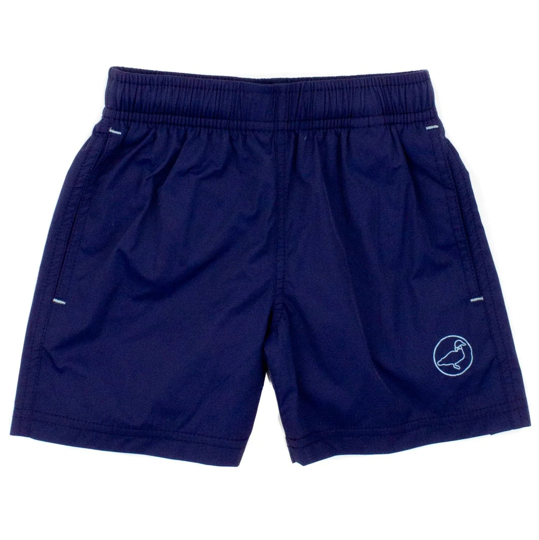Boys Drifter Shorts - Marine Navy Boy Shorts Properly Tied 