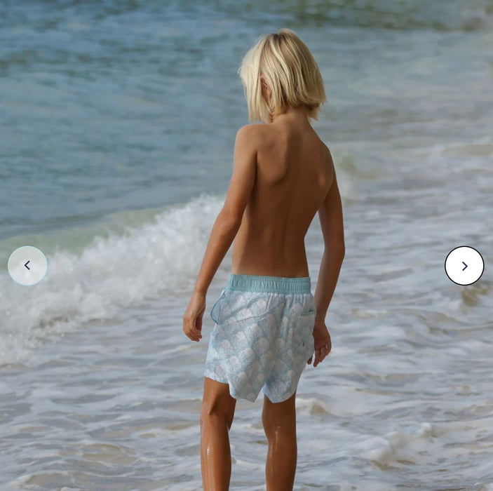 Boys Hibiscus Quilt Boardie Boy Bathing Suit Minnow 