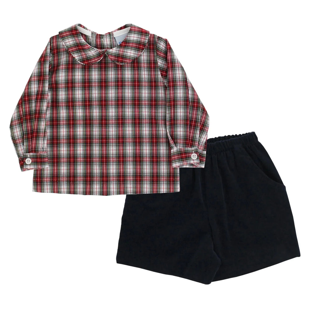 Boys Piped Shirt - Yuletide Plaid Boy Shirt Bailey Boys 
