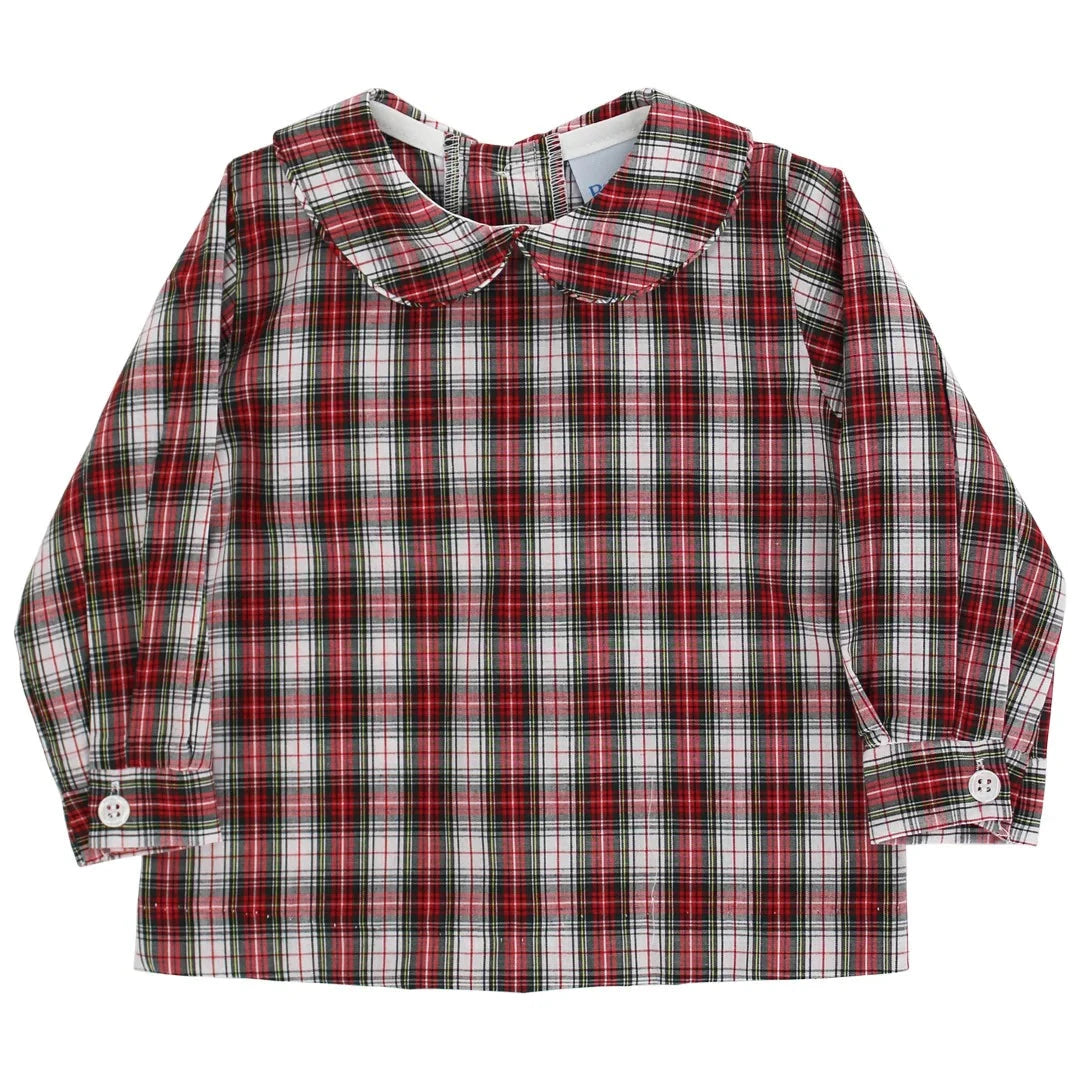 Boys Piped Shirt - Yuletide Plaid Boy Shirt Bailey Boys 