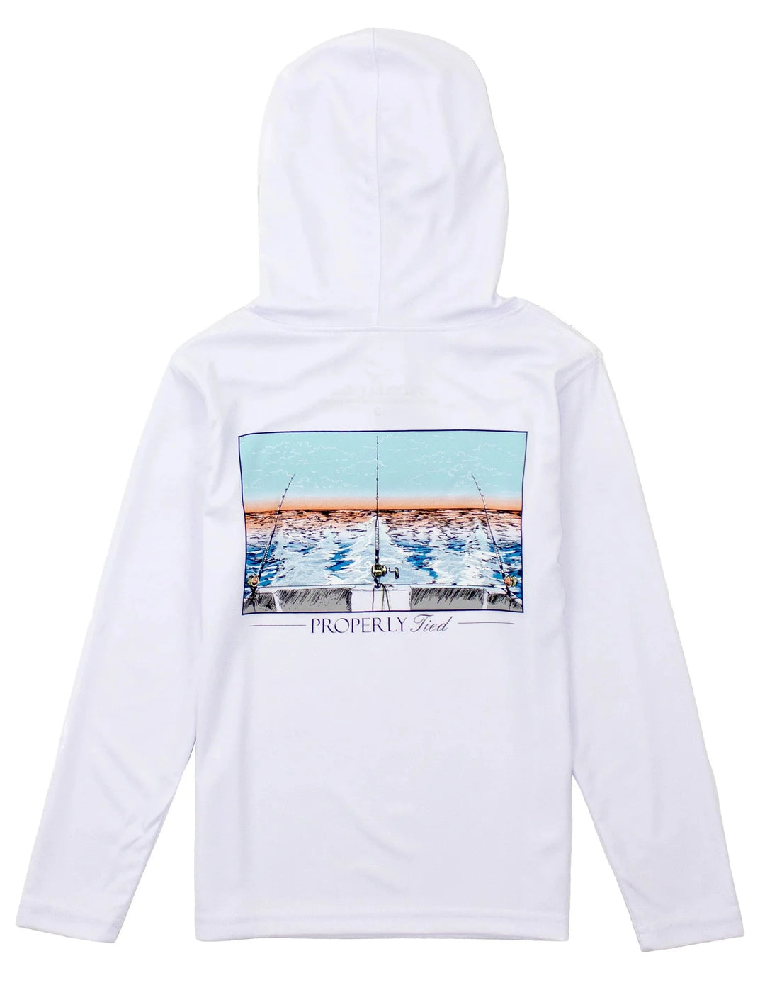 Boys Shade Performance Hoodie - Castaway White Boy Shirt Properly Tied 