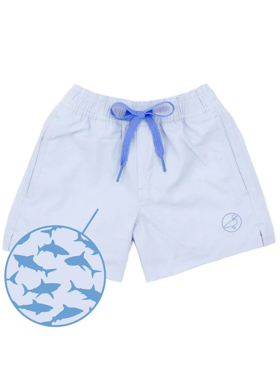 Boys Splash Swim Trunk - Shark Attack Boy Bathing Suit Properly Tied 