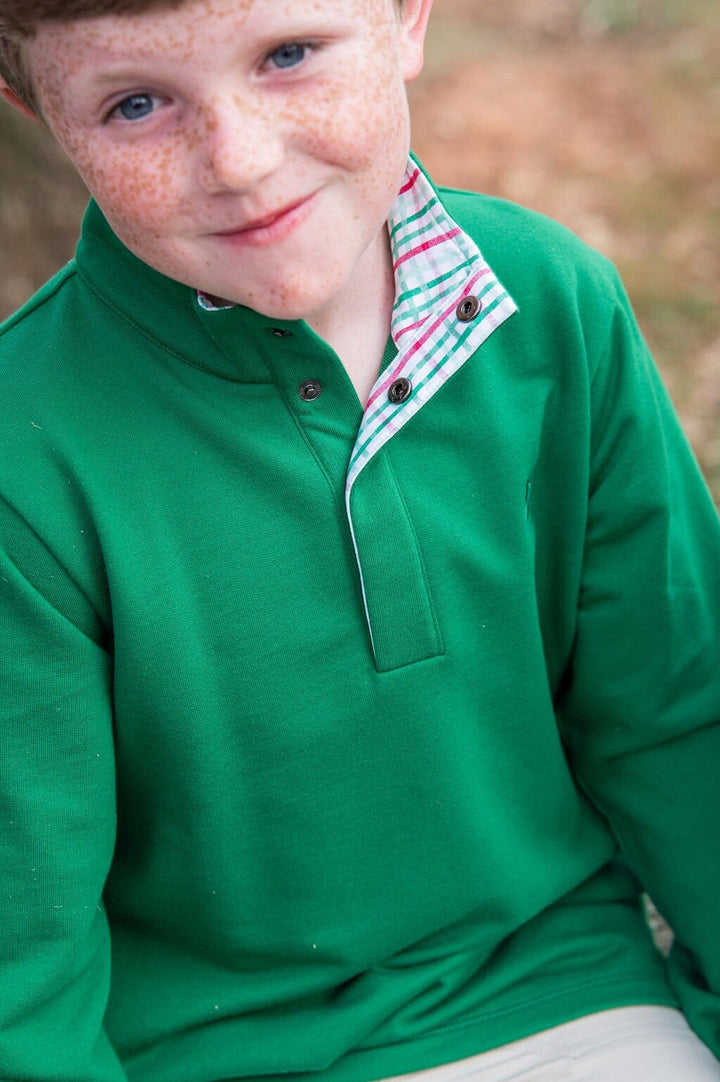 Boys' Sporty Snap Pullover - Abundant Green Boy Jacket Prodoh 