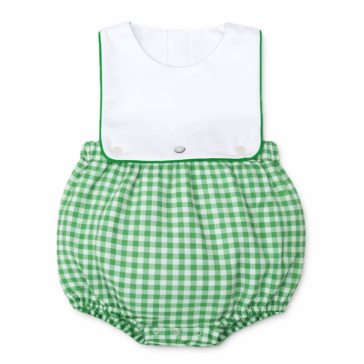Boy's Sunsuit - Green Checks Boy Bubble Marco and Lizzy 