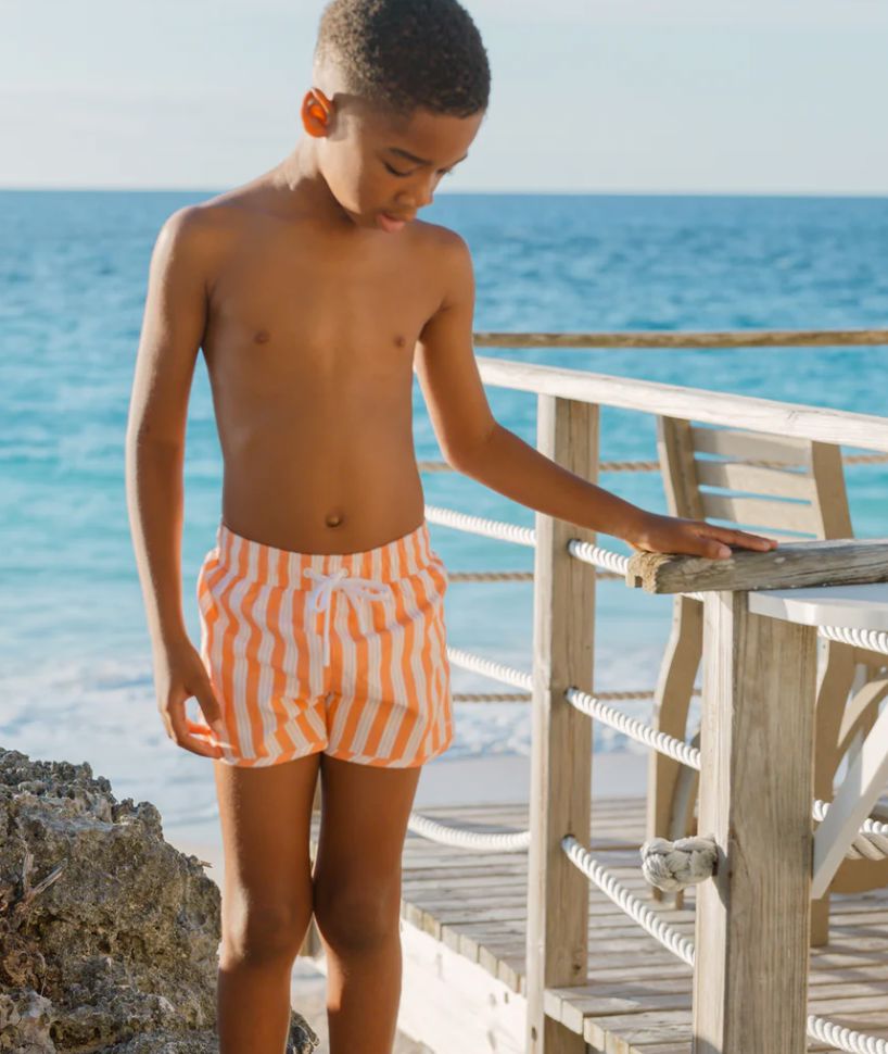 Boys Swizzle Stripe Boardie Boy Bathing Suit Minnow 