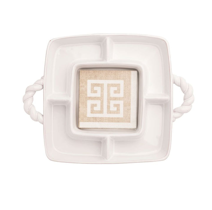 Braided Handle Section Server Serving Plate MudPie 