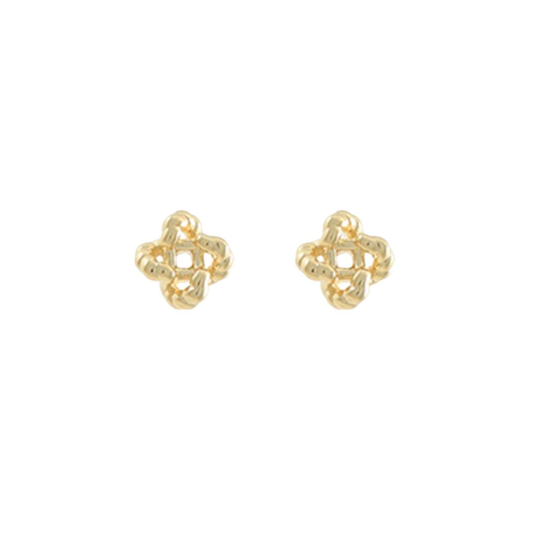 Brass Knotted Studs Womens Earrings Golden Stella 