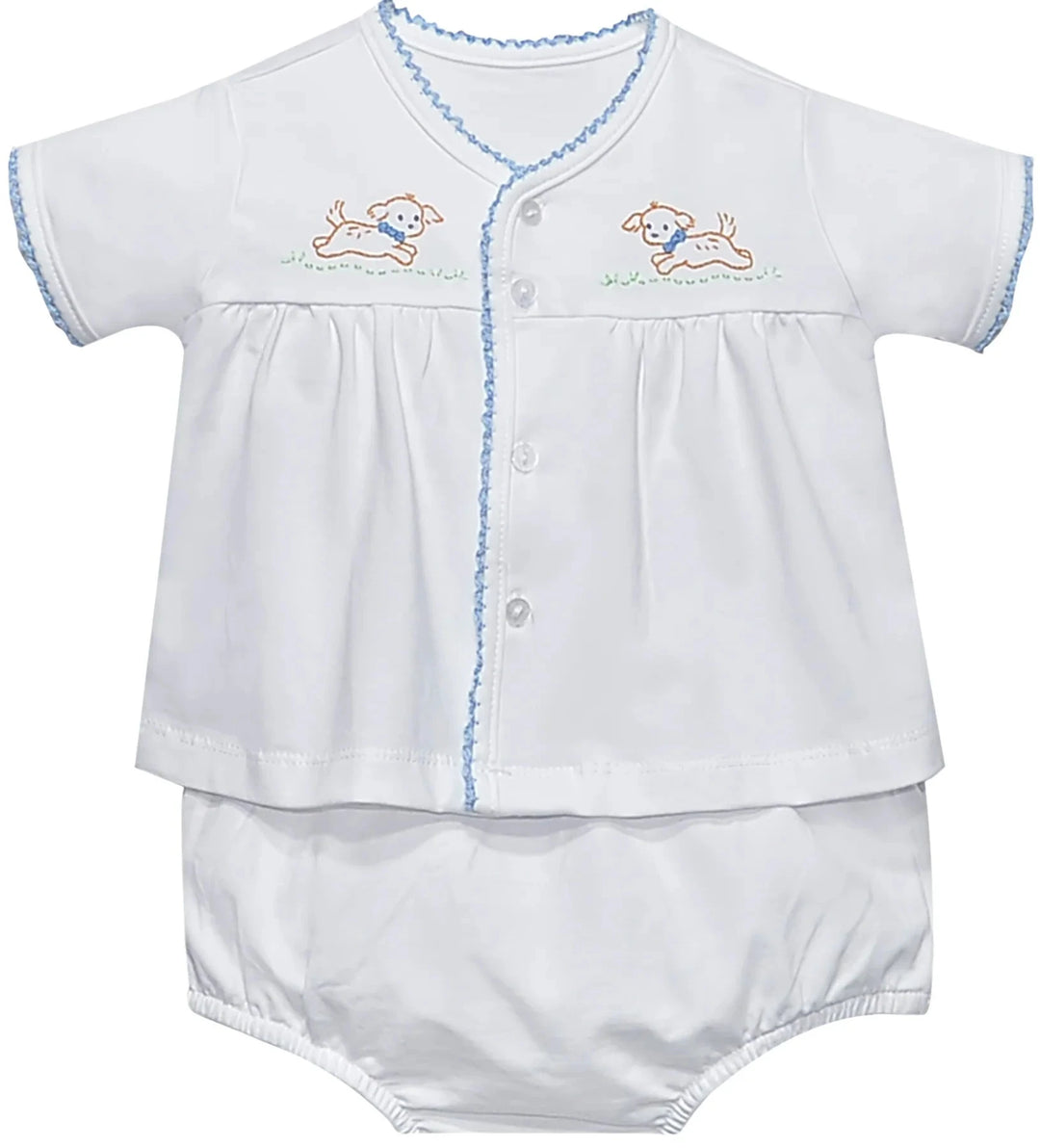 Brennen Knit Diaper Set - Blue Dogs Boy Diaper Set Remember Nguyen - Baby Sen 