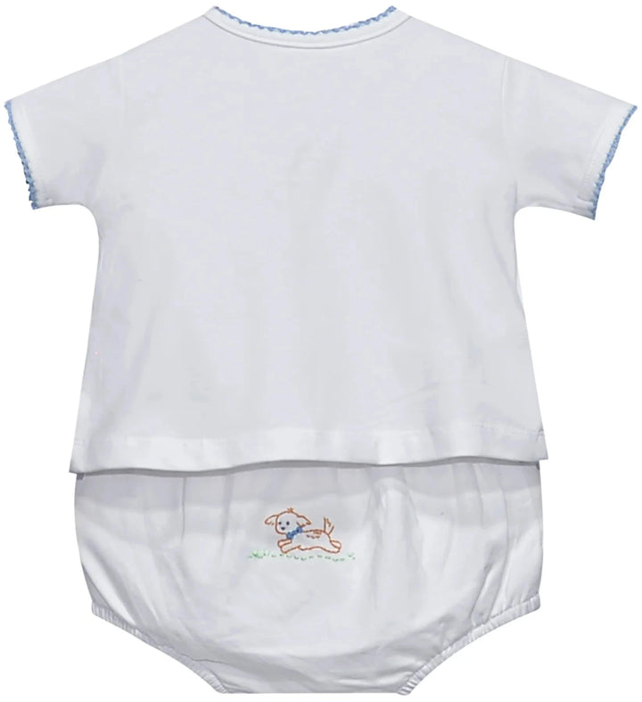 Brennen Knit Diaper Set - Blue Dogs Boy Diaper Set Remember Nguyen - Baby Sen 