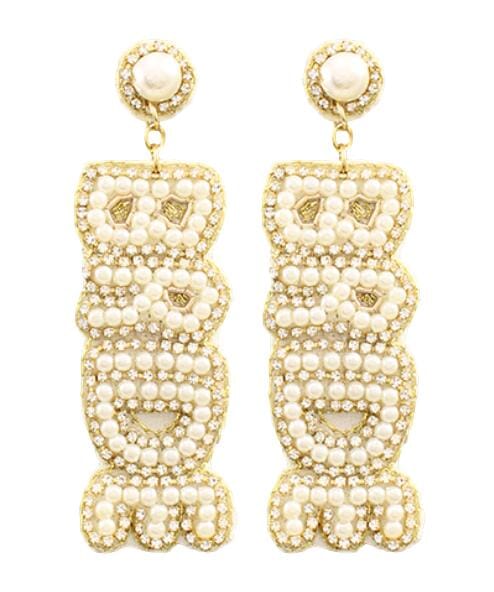 Bride Pearl and Crystal Earrings Earrings Golden Stella 